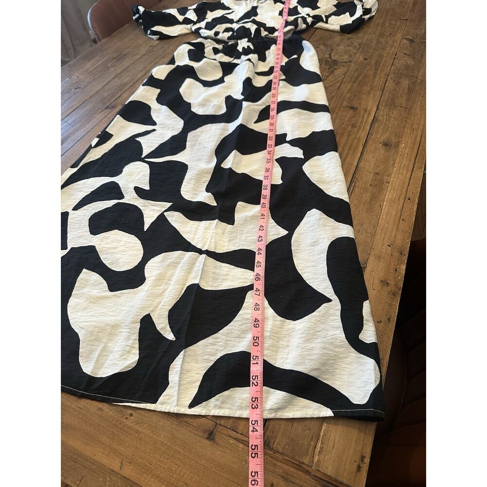 Abercrombie & Fitch Size XS Dress Maxi Abstract Cutouts Puff Sleeve Pockets - Picture 11 of 13
